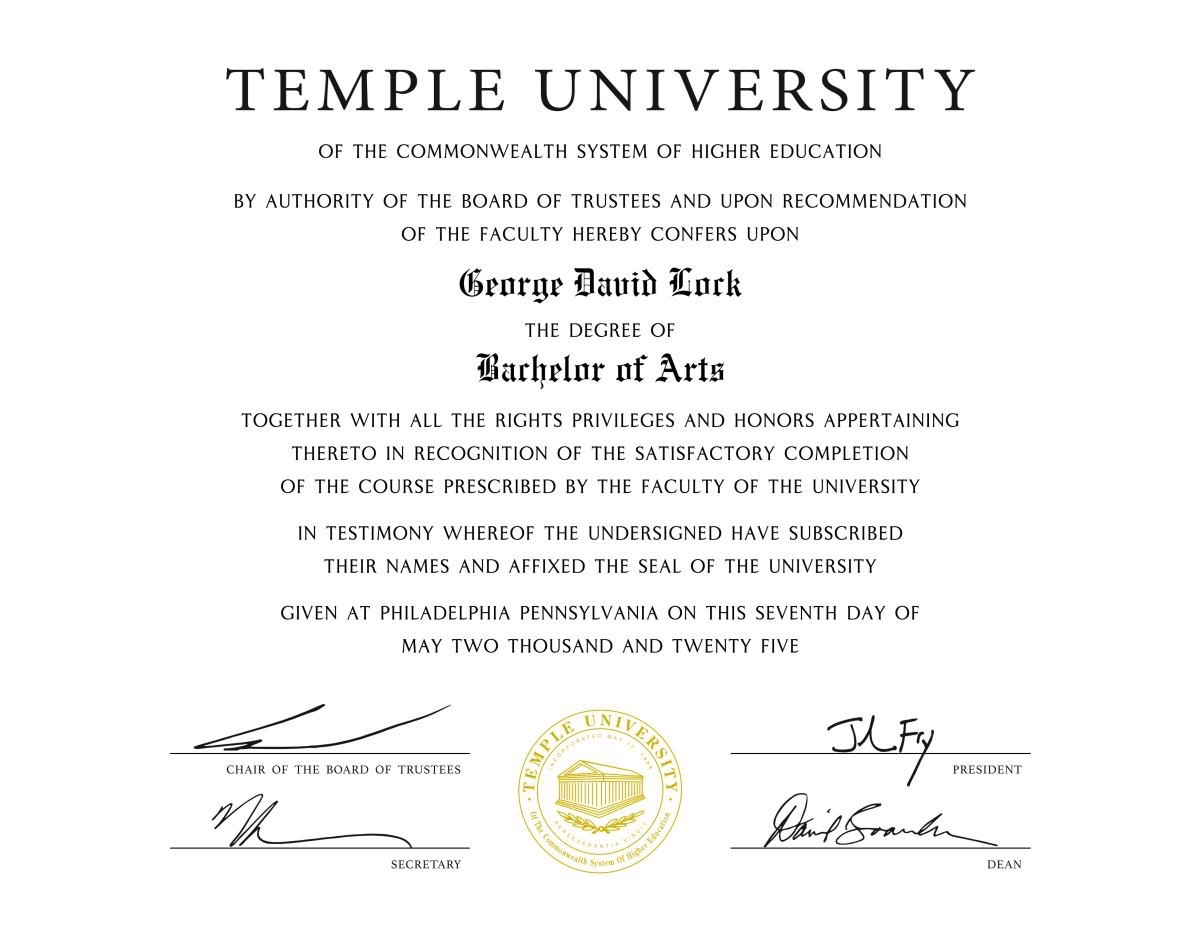 Temple University Diploma